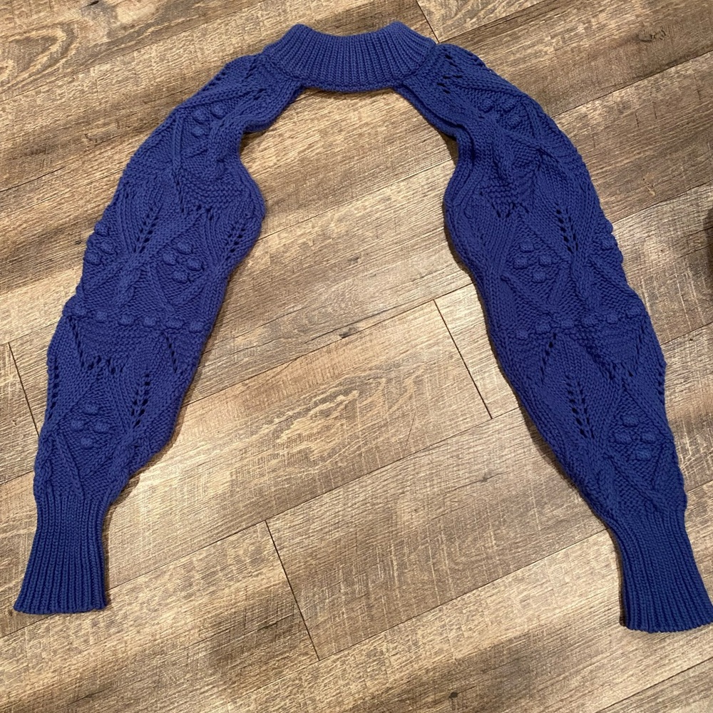 Blue Knit Turtleneck Shrug